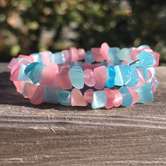 The Wild Willows Jewelry - Pink and Blue Wrap Bracelet